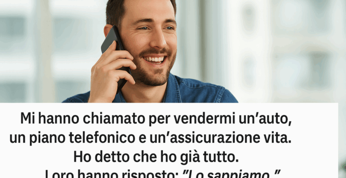 “Mi hanno chiamato per vendermi un’auto, un piano telefonico e un’assicurazione vita. Ho detto che ho già tutto. Loro hanno risposto: ‘Lo sappiamo.’”