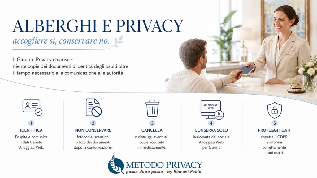Alberghi e documenti degli ospiti il Garante dice no alle copie conservate